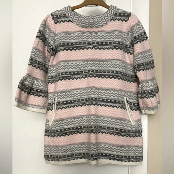 NWOT Janie and Jack Pink and Gray Sweater Dress Size 2T - Picture 1 of 6